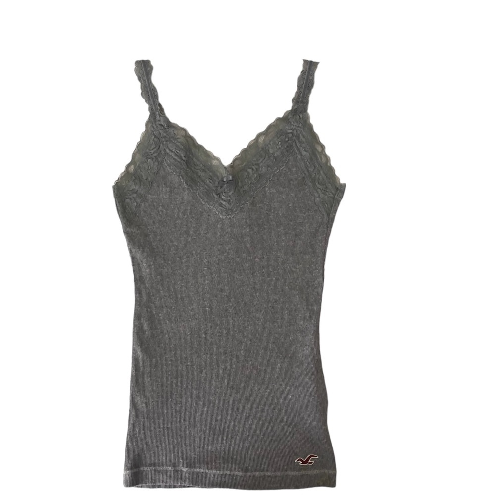 Hollister Ribbed Lace Trim Y2K Layering Cami/Tank Size S